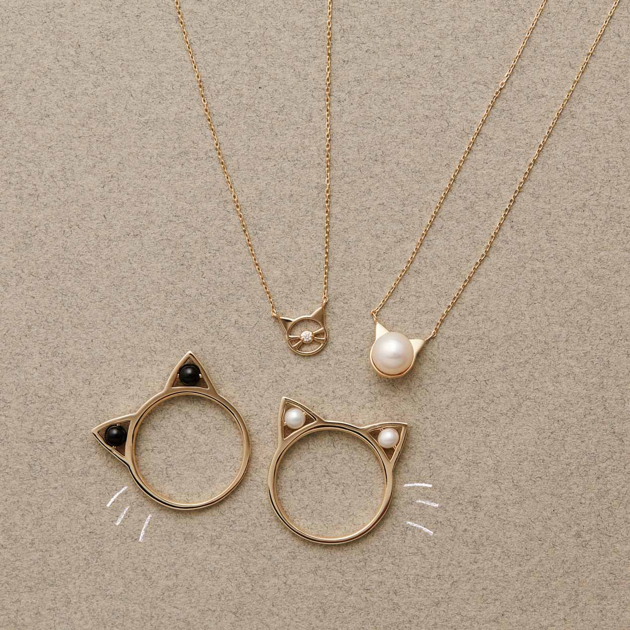 スタージュエリー ガール k10 yg キャット ネックレス CAT NECKLACE