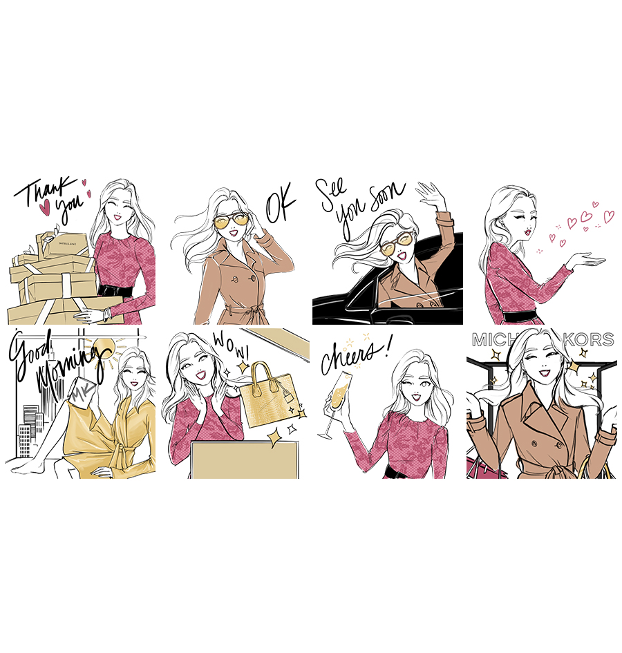 おしゃれなイラストスタンプ【マイケル・コース】お友達追加で無料配信！