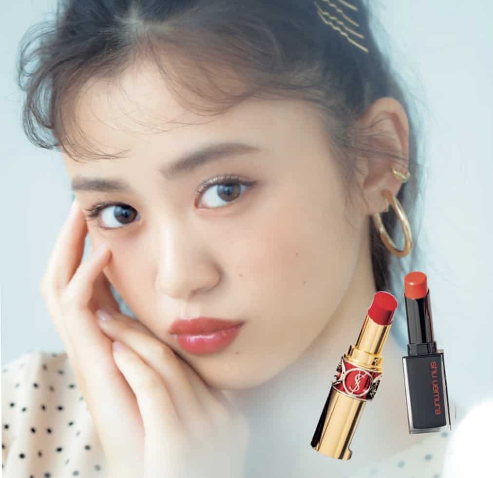 今っぽくて肌がキレイに見える♡「赤リップ」メーク4選